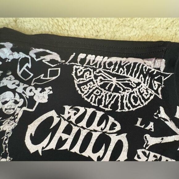 Y2K Vintage Lip Service Logo Print Men’s T-Shirt SZ L - Picture 6 of 7